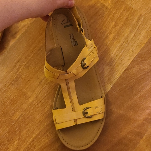clarks heels yellow